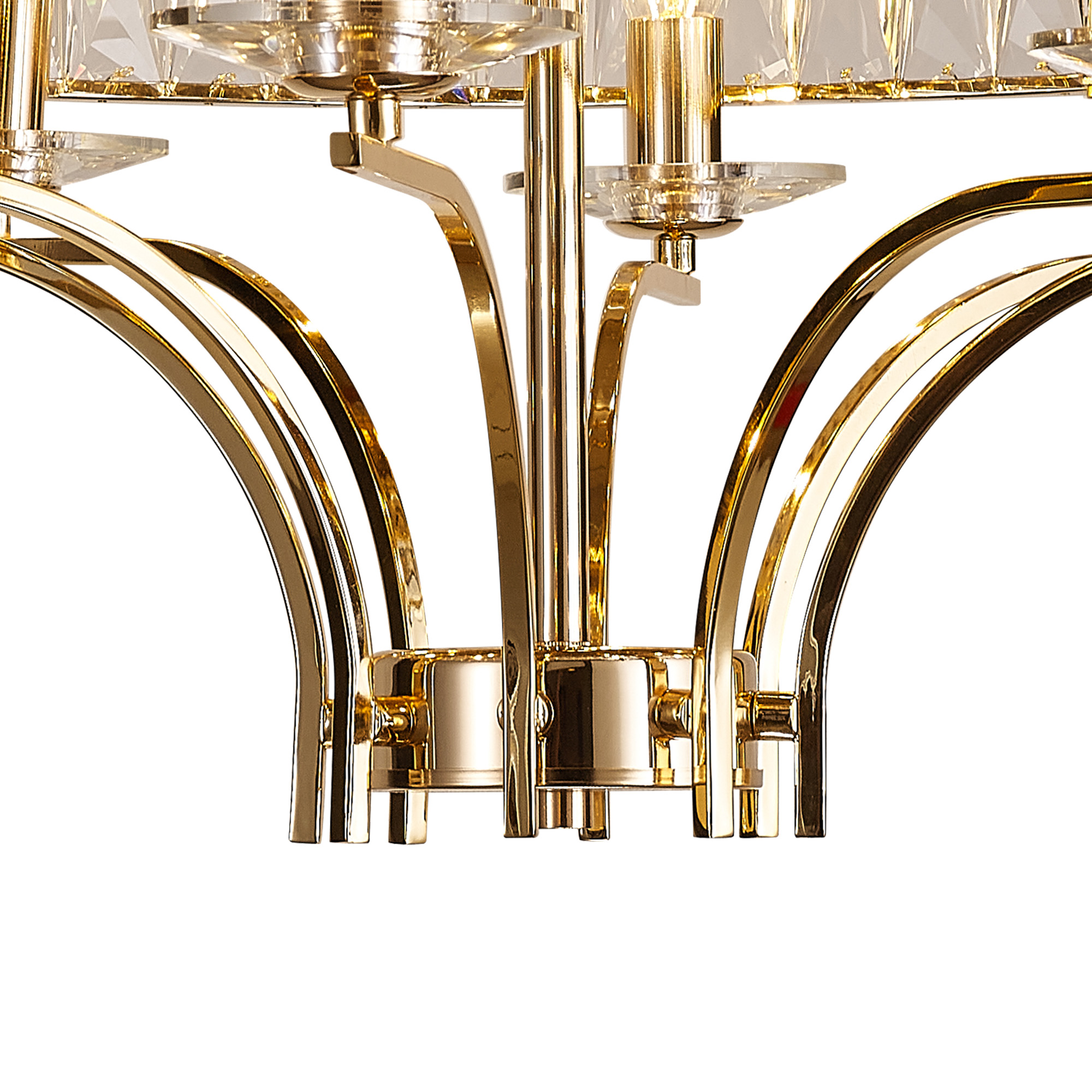 Vivienne French Gold Crystal Ceiling Lights Diyas Flush Crystal Fittings